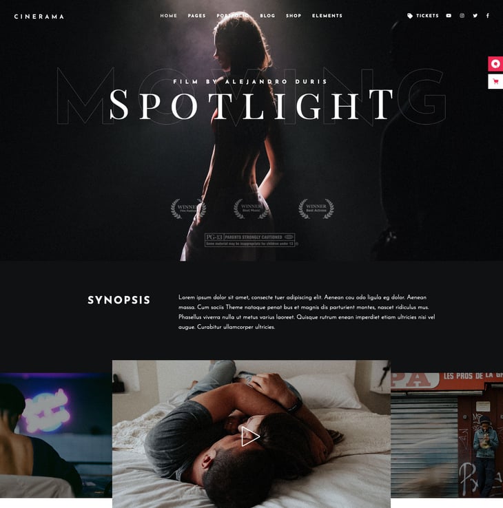 Cinerama WordPress Theme