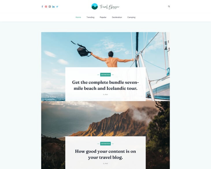 Rishi Theme Travel Blogger