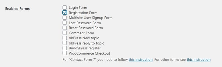 Select Registration Form