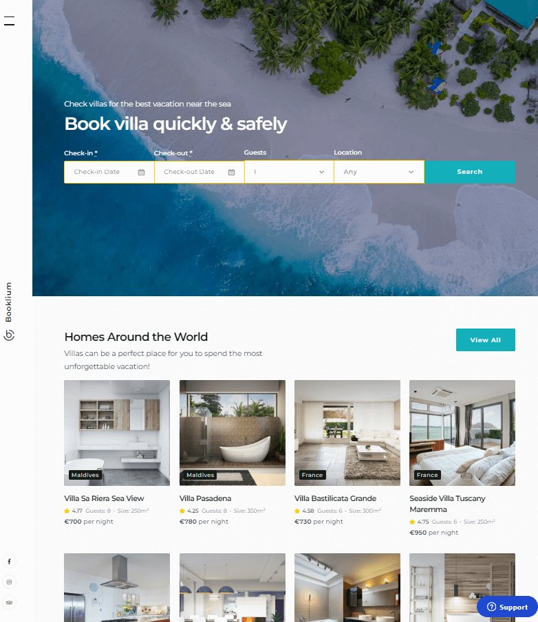Booklium – Multipurpose WordPress Rental Theme