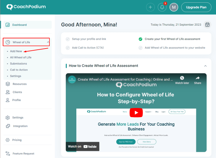 create a wheel of life assessment