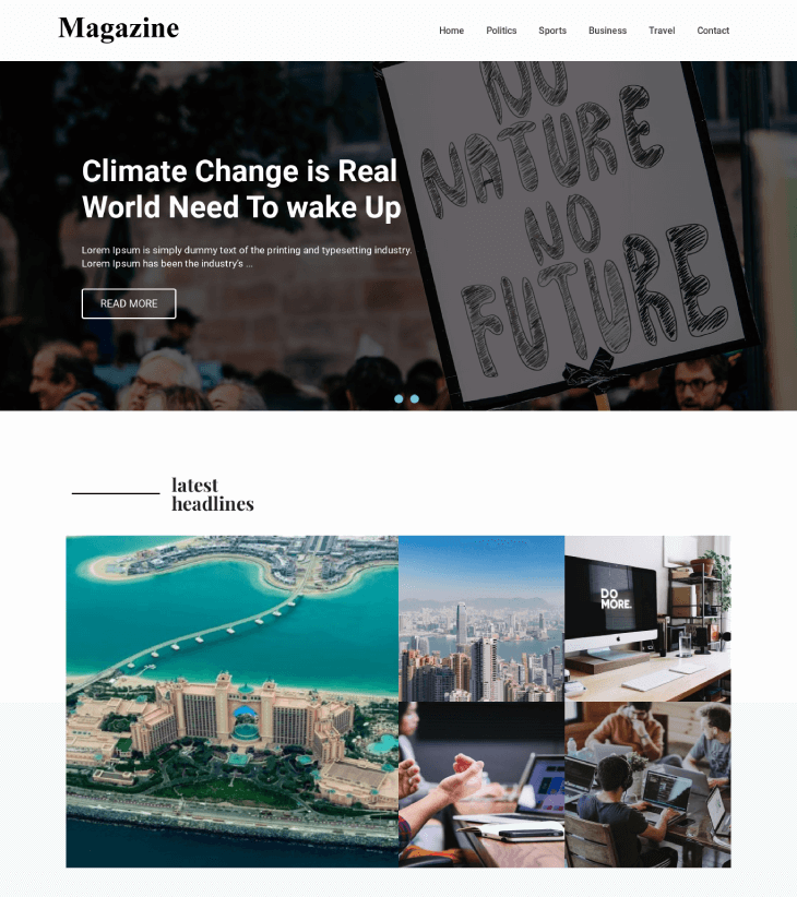 Magazine responsiveness theme