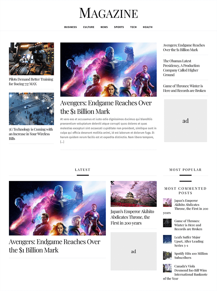Ultra Magazine WordPress Theme