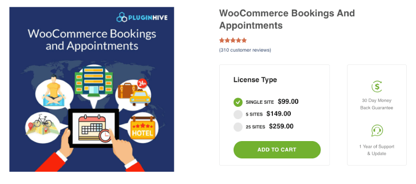 Woocommerce Bookings and Appointments